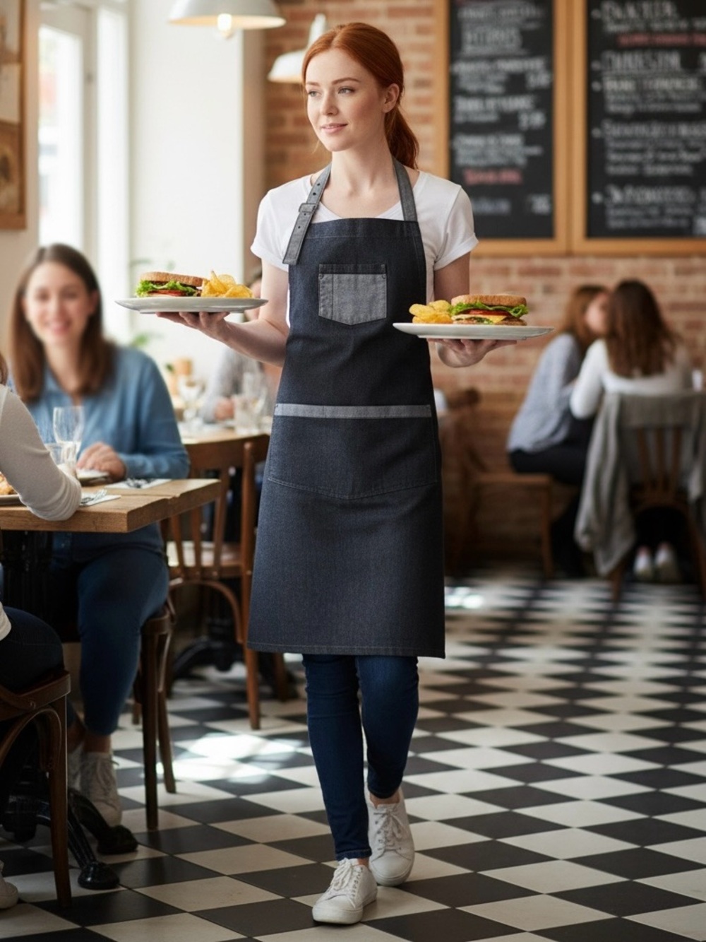 NWT Denim Bib Apron Faded Black/Grey FIRM PRICE